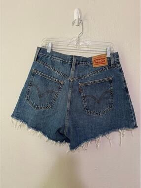 Levi's Blue Denim High-Waist Cutoff Jean Shorts